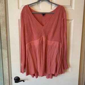 Torrid Babydoll Crinkle Gauze Smocked Top